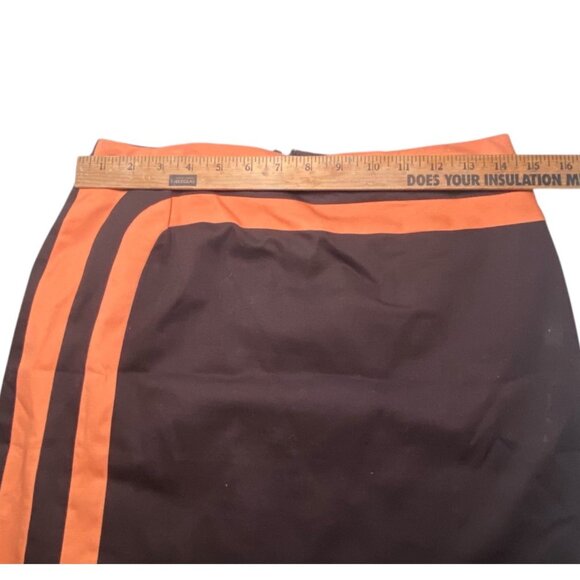 Russell Scott Signature Womens Brown & Orange Striped Pencil Skirt Size 6 Retro - Picture 3 of 5